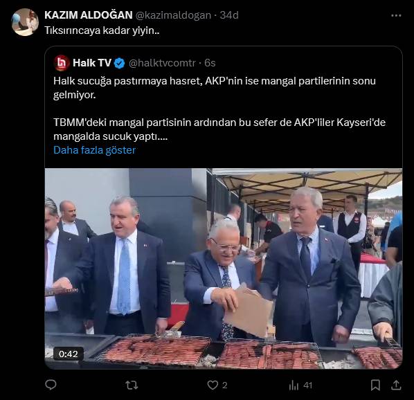 AKP mangal partisi verdi sosyal medya ayağa kalktı!  "Yiyin efendiler yiyin" 8